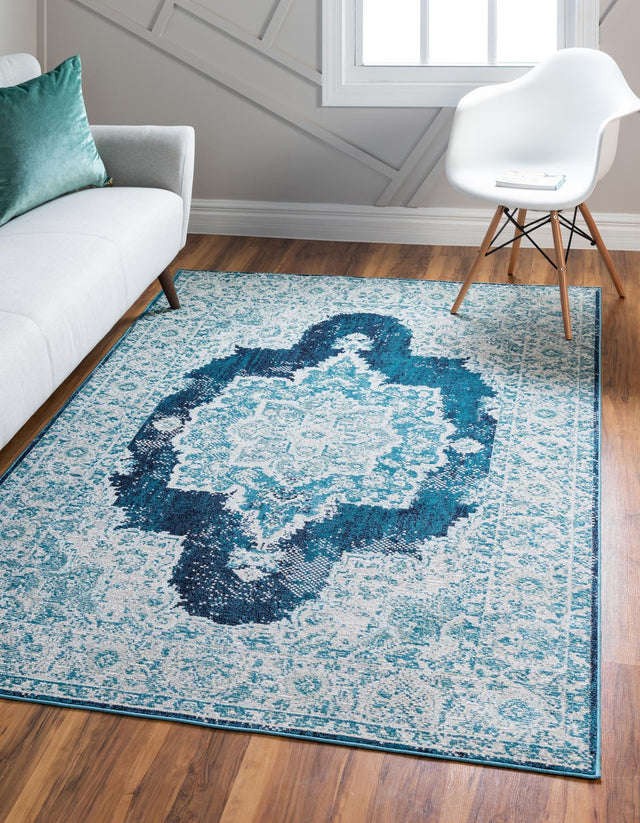 Navy Blue 9' x 12' 2 Charm Rectangle Area Rug 100% Polypropylene With Jute Backing Traditional Vintage Distressed Look Carpet for Living Rooms Dining Office Space for Sale at Rug Engine
