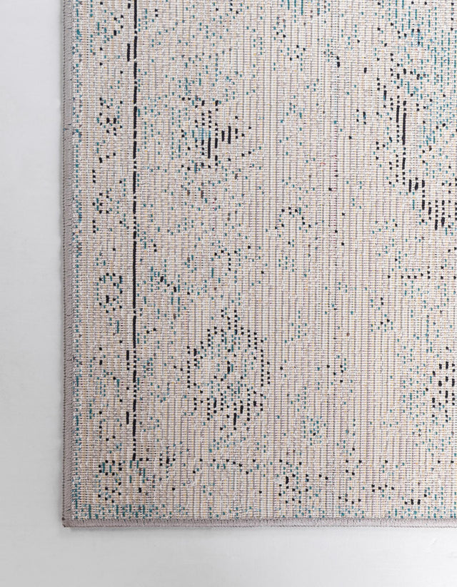 Turquoise 4' 1 x 6' 1 Charm Rectangle Area Rug 100% Polypropylene With Jute Backing Traditional Vintage Distressed Look Carpet for Living Rooms Dining Office Space for Sale at Rug Engine