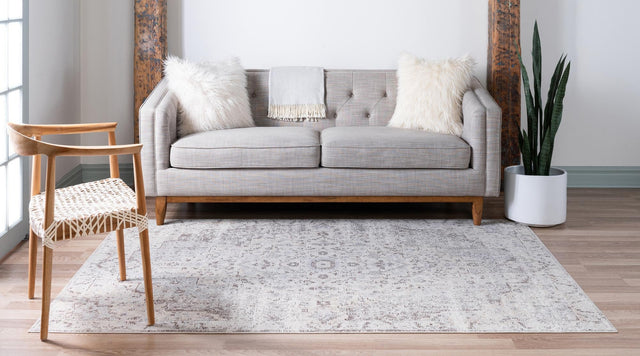 Light Gray 9' x 12' 2 Charm Rectangle Area Rug 100% Polypropylene With Jute Backing Traditional Vintage Distressed Look Carpet for Living Rooms Dining Office Space for Sale at Rug Engine