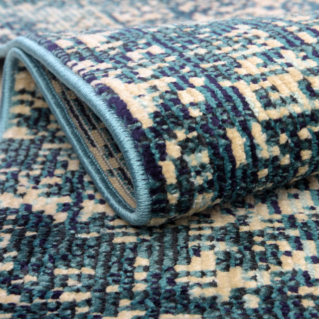 Navy Blue 4' 1 x 4' 1 Charm Round Area Rug 100% Polypropylene With Jute Backing Traditional Vintage Distressed Look Carpet for Living Rooms Dining Office Space for Sale at Rug Engine