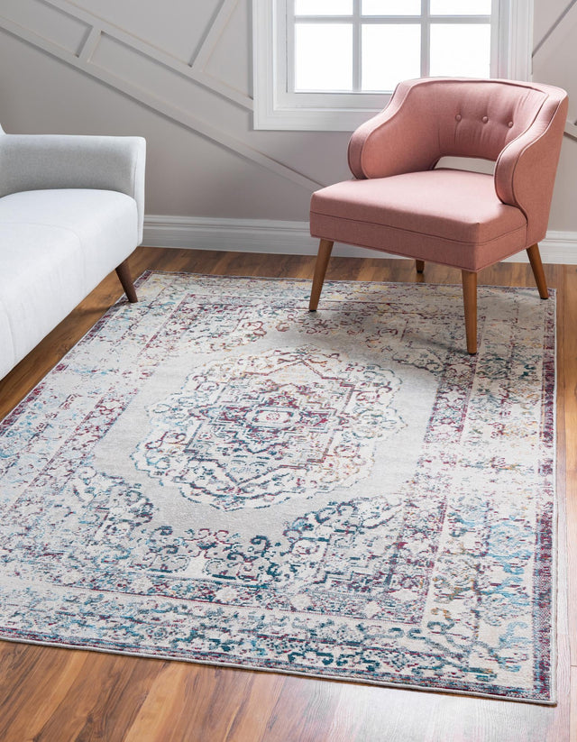Gray 5' 1 x 8' Charm Rectangle Area Rug 100% Polypropylene With Jute Backing Traditional Vintage Distressed Look Carpet for Living Rooms Dining Office Space for Sale at Rug Engine