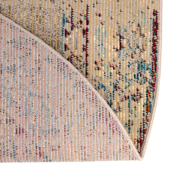 Gray 7' 1 x 7' 1 Charm Round Area Rug 100% Polypropylene With Jute Backing Traditional Vintage Distressed Look Carpet for Living Rooms Dining Office Space for Sale at Rug Engine