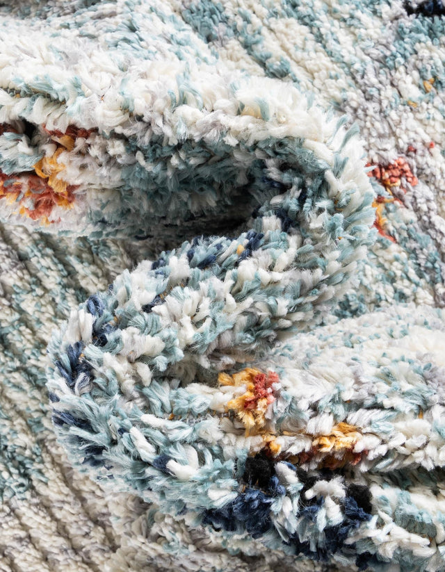 Light Blue 9' x 12' 2 Morocco Rectangle Area Rug 100% Polyester Traditional Classic Carpet for Moroccan Inspired Interior Design Home Decor for Sale at Rug Engine