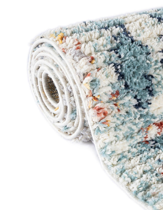 Light Blue 8' x 10' Morocco Rectangle Area Rug 100% Polyester Traditional Classic Carpet for Moroccan Inspired Interior Design Home Decor for Sale at Rug Engine