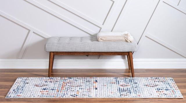 Light Blue 2' 2 x 6' 1 Morocco Runner Area Rug 100% Polyester Traditional Classic Carpet for Moroccan Inspired Interior Design Home Decor for Sale at Rug Engine