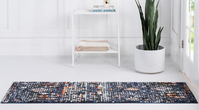 Navy Blue 2' 7 x 10' Morocco Runner Area Rug 100% Polyester Traditional Classic Carpet for Moroccan Inspired Interior Design Home Decor for Sale at Rug Engine