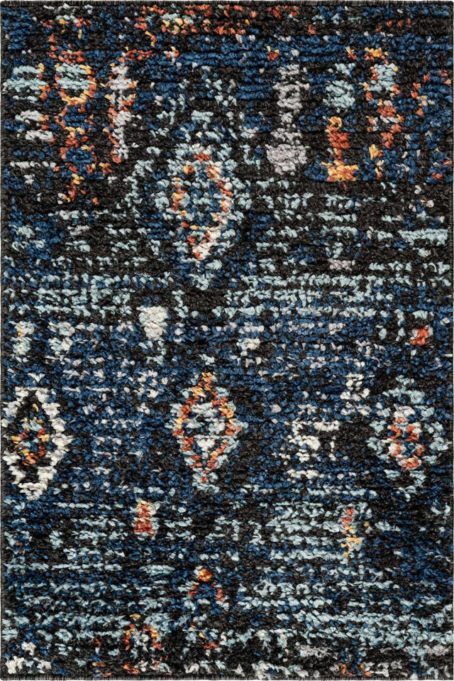 Navy Blue 2' 2 x 3' 1 Morocco Rectangle Area Rug 100% Polyester Traditional Classic Carpet for Moroccan Inspired Interior Design Home Decor for Sale at Rug Engine