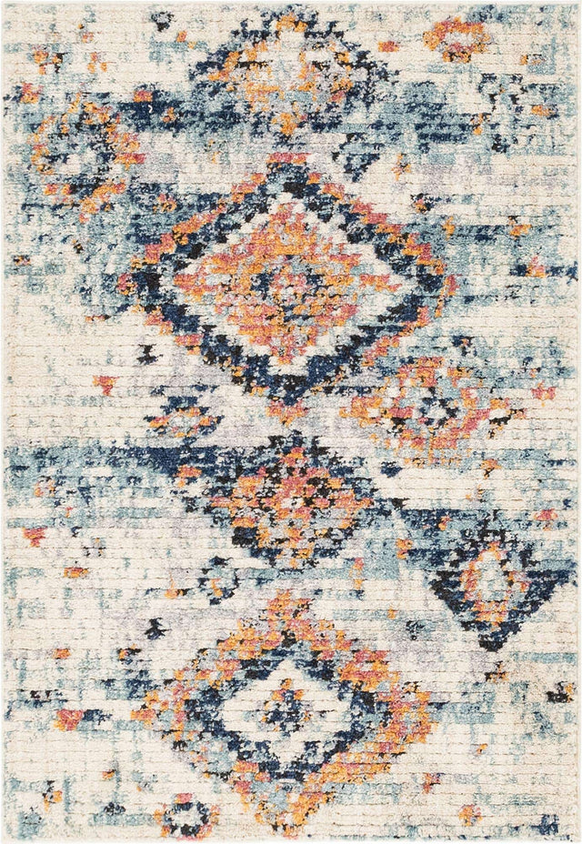 Ivory 4' 1 x 6' 1 Morocco Rectangle Area Rug 100% Polyester Traditional Classic Carpet for Moroccan Inspired Interior Design Home Decor for Sale at Rug Engine