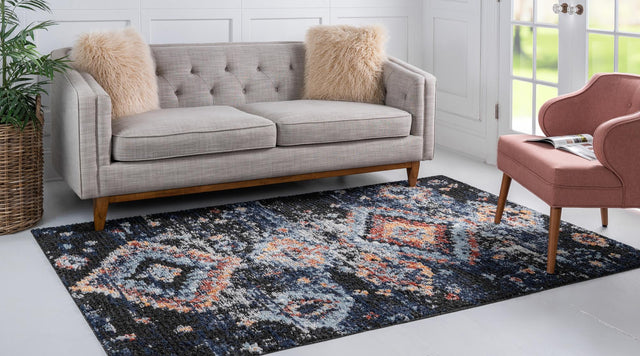 Navy Blue 2' 2 x 3' 1 Morocco Rectangle Area Rug 100% Polyester Traditional Classic Carpet for Moroccan Inspired Interior Design Home Decor for Sale at Rug Engine