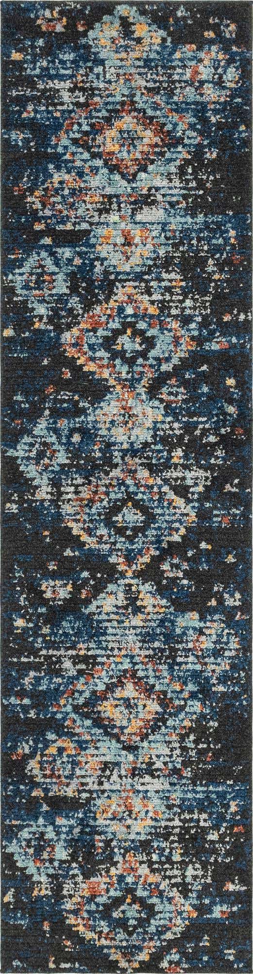 Navy Blue 2' 7 x 10' Morocco Runner Area Rug 100% Polyester Traditional Classic Carpet for Moroccan Inspired Interior Design Home Decor for Sale at Rug Engine