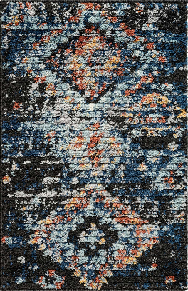 Navy Blue 2' 2 x 3' 1 Morocco Rectangle Area Rug 100% Polyester Traditional Classic Carpet for Moroccan Inspired Interior Design Home Decor for Sale at Rug Engine
