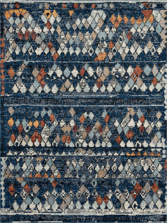 Navy Blue 9' x 12' 2 Morocco Rectangle Area Rug 100% Polyester Traditional Classic Carpet for Moroccan Inspired Interior Design Home Decor for Sale at Rug Engine