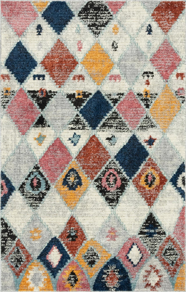 Multicolor 5' 1 x 8' Morocco Rectangle Area Rug 100% Polyester Traditional Classic Carpet for Moroccan Inspired Interior Design Home Decor for Sale at Rug Engine