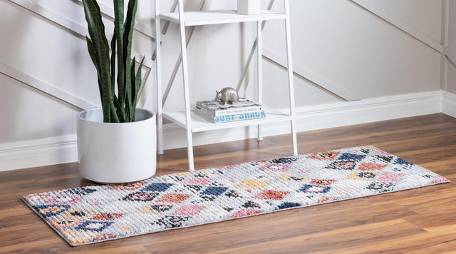 Multicolor 2' 2 x 6' 1 Morocco Runner Area Rug 100% Polyester Traditional Classic Carpet for Moroccan Inspired Interior Design Home Decor for Sale at Rug Engine