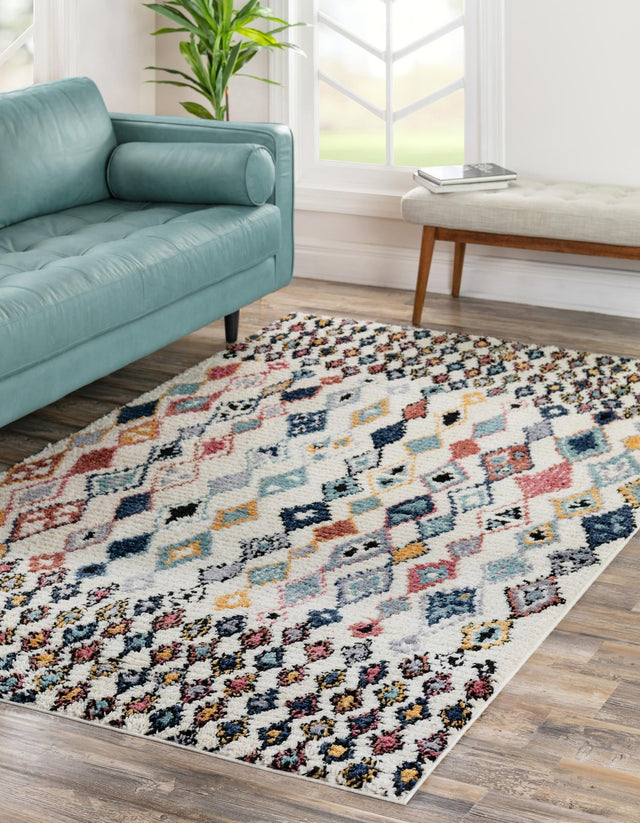 Multicolor 4' 1 x 6' 1 Morocco Rectangle Area Rug 100% Polyester Traditional Classic Carpet for Moroccan Inspired Interior Design Home Decor for Sale at Rug Engine