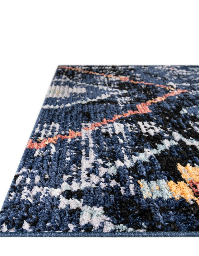 Navy Blue 8' x 10' Morocco Rectangle Area Rug 100% Polyester Traditional Classic Carpet for Moroccan Inspired Interior Design Home Decor for Sale at Rug Engine