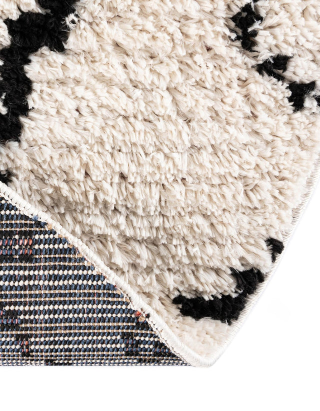 Ivory 7' x 7' Morocco Round Area Rug 100% Polyester Traditional Classic Carpet for Moroccan Inspired Interior Design Home Decor for Sale at Rug Engine