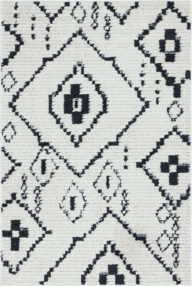 Ivory 4' 1 x 6' 1 Morocco Rectangle Area Rug 100% Polyester Traditional Classic Carpet for Moroccan Inspired Interior Design Home Decor for Sale at Rug Engine