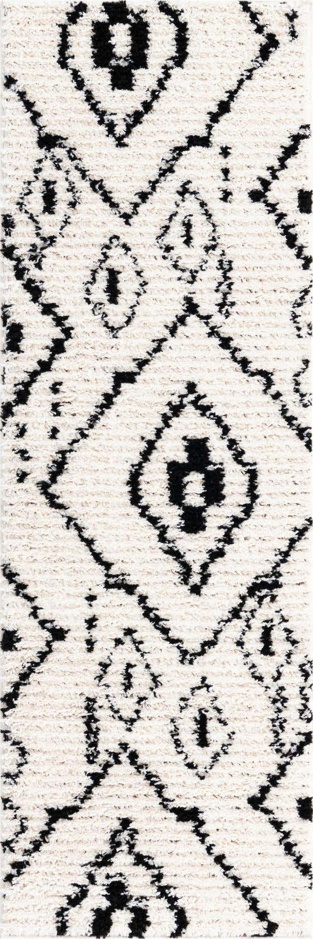 Ivory 2' 2 x 6' 1 Morocco Runner Area Rug 100% Polyester Traditional Classic Carpet for Moroccan Inspired Interior Design Home Decor for Sale at Rug Engine