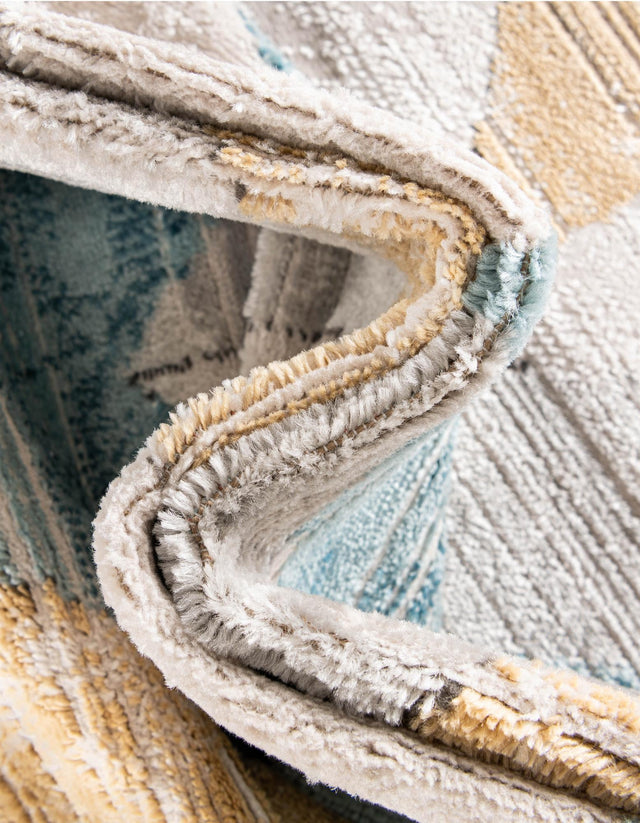 Blue 7' 1 x 10' Leipzig Rectangle Area Rug 75% Polypropylene & 25% Polyester Modern Contemporary Carpet for Kitchens, Bedroom, Living Room Home Decor for Sale at Rug Engine