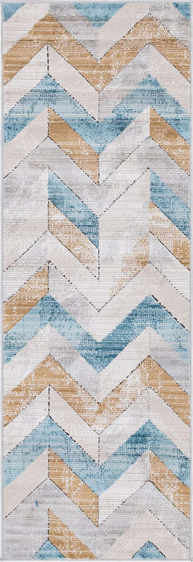 Blue 2' 2 x 6' 1 Leipzig Runner Area Rug 75% Polypropylene & 25% Polyester Modern Contemporary Carpet for Kitchens, Bedroom, Living Room Home Decor for Sale at Rug Engine