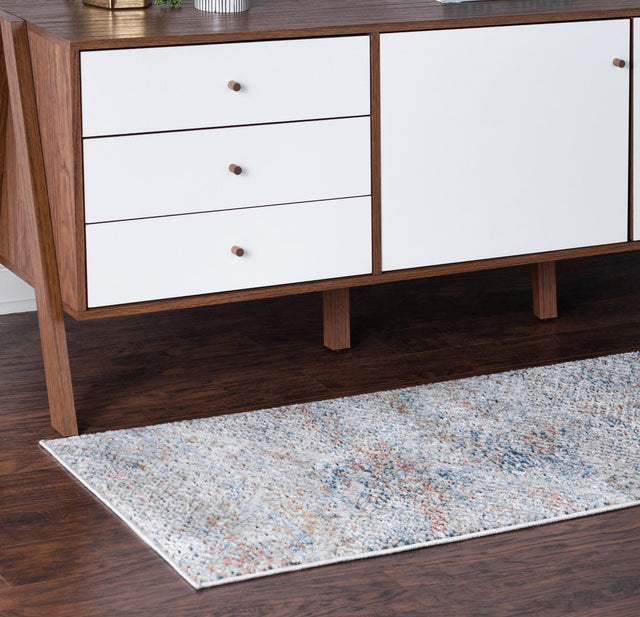 Multicolor 2' 7 x 13' 1 Leipzig Runner Area Rug 75% Polypropylene & 25% Polyester Modern Contemporary Carpet for Kitchens, Bedroom, Living Room Home Decor for Sale at Rug Engine
