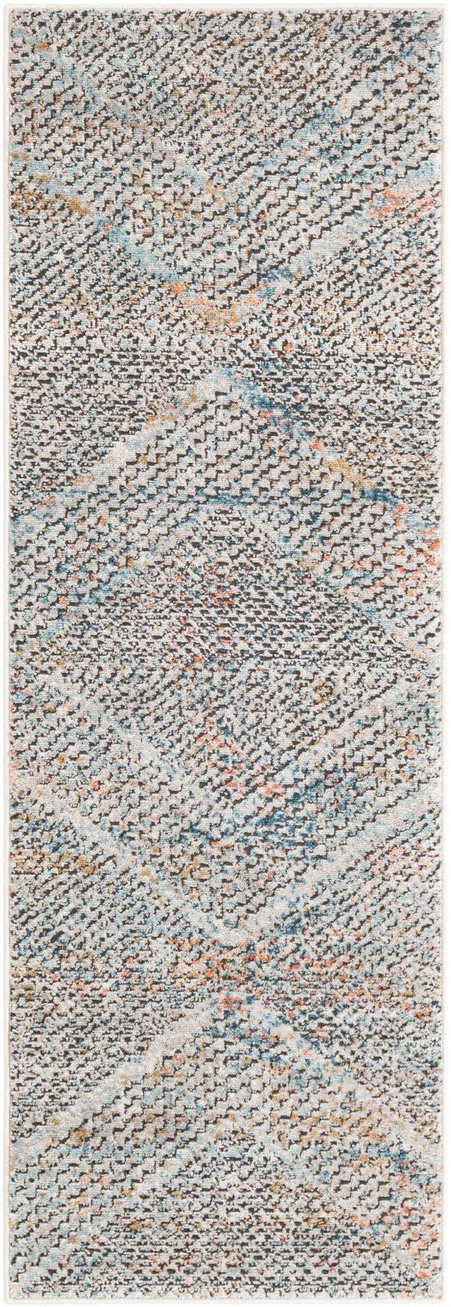 Multicolor 2' 2 x 6' 1 Leipzig Runner Area Rug 75% Polypropylene & 25% Polyester Modern Contemporary Carpet for Kitchens, Bedroom, Living Room Home Decor for Sale at Rug Engine