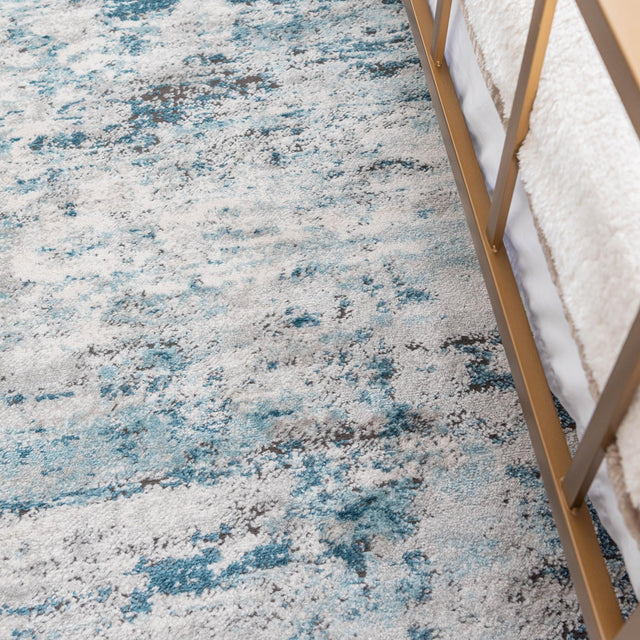 Blue 7' 1 x 10' Leipzig Rectangle Area Rug 75% Polypropylene & 25% Polyester Modern Contemporary Carpet for Kitchens, Bedroom, Living Room Home Decor for Sale at Rug Engine