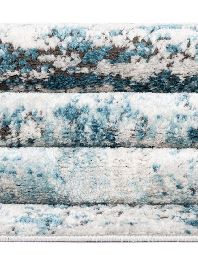 Blue 7' 1 x 10' Leipzig Rectangle Area Rug 75% Polypropylene & 25% Polyester Modern Contemporary Carpet for Kitchens, Bedroom, Living Room Home Decor for Sale at Rug Engine