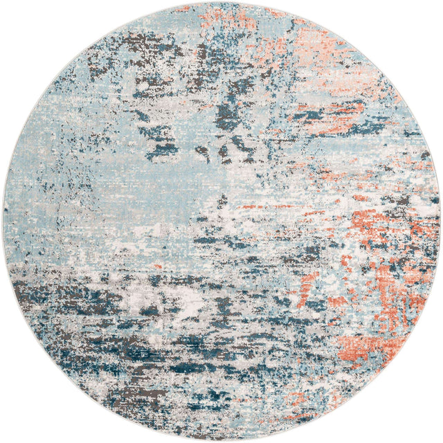 Multicolor 7' 1 x 7' 1 Leipzig Round Area Rug 75% Polypropylene & 25% Polyester Modern Contemporary Carpet for Kitchens, Bedroom, Living Room Home Decor for Sale at Rug Engine