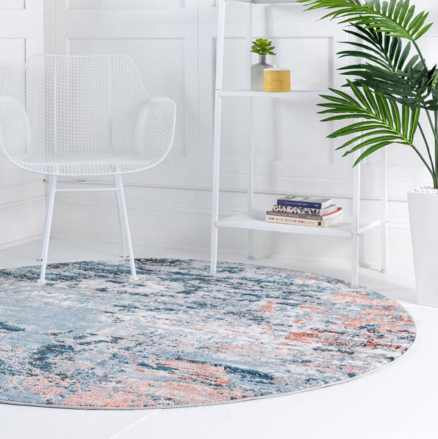 Multicolor 3' 3 x 3' 3 Leipzig Round Area Rug 75% Polypropylene & 25% Polyester Modern Contemporary Carpet for Kitchens, Bedroom, Living Room Home Decor for Sale at Rug Engine