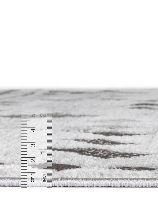 Gray 7' 1 x 7' 1 Leipzig Round Area Rug 75% Polypropylene & 25% Polyester Modern Contemporary Carpet for Kitchens, Bedroom, Living Room Home Decor for Sale at Rug Engine