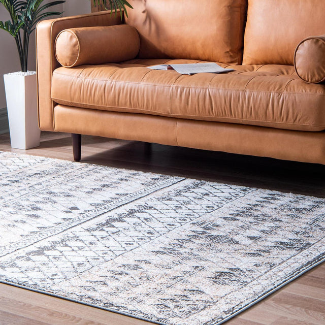 Beige 8' x 11' Leipzig Rectangle Area Rug 75% Polypropylene & 25% Polyester Modern Contemporary Carpet for Kitchens, Bedroom, Living Room Home Decor for Sale at Rug Engine