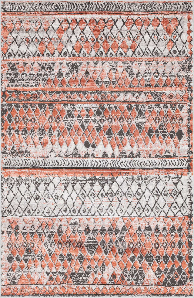Salmon 5' 1 x 8' Leipzig Rectangle Area Rug 75% Polypropylene & 25% Polyester Modern Contemporary Carpet for Kitchens, Bedroom, Living Room Home Decor for Sale at Rug Engine