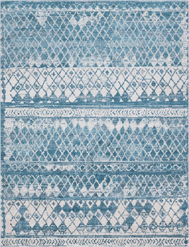 Blue 9' x 12' 2 Leipzig Rectangle Area Rug 75% Polypropylene & 25% Polyester Modern Contemporary Carpet for Kitchens, Bedroom, Living Room Home Decor for Sale at Rug Engine