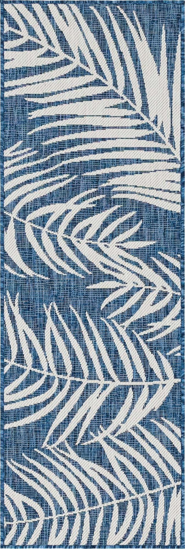 Blue 2' x 6' 1 Outdoor Botanical Runner Area Rug Weather Resistant for Patio, Deck, Terrace, Balcony, Porch Polypropylene Garden Floral Tropical Carpet for Sale at Rug Engine