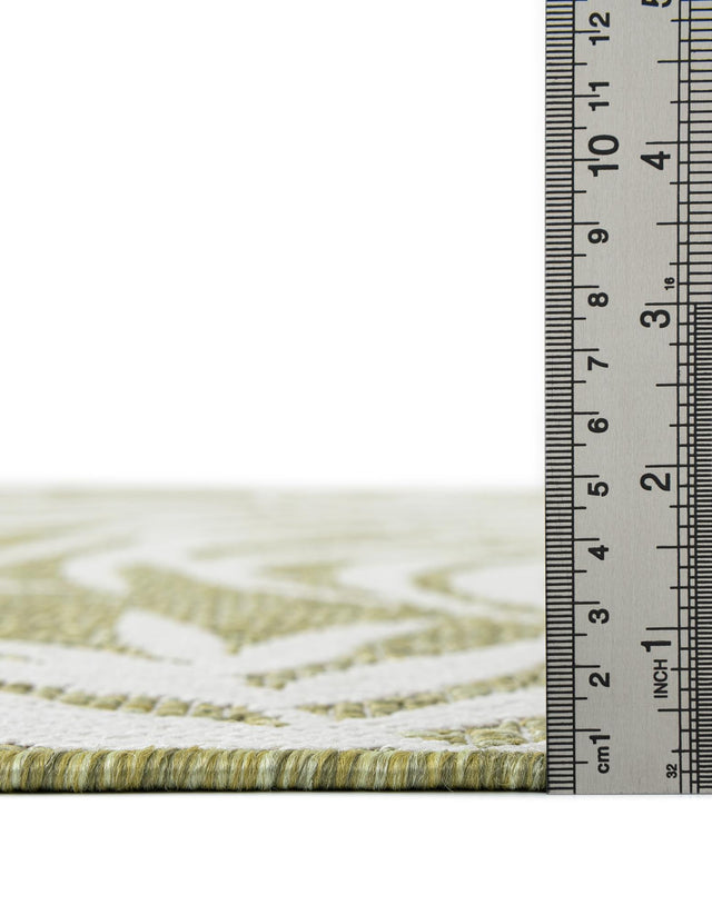 Green 7' 10 x 11' Outdoor Botanical Rectangle Area Rug Weather Resistant for Patio, Deck, Terrace, Balcony, Porch Polypropylene Garden Floral Tropical Carpet for Sale at Rug Engine