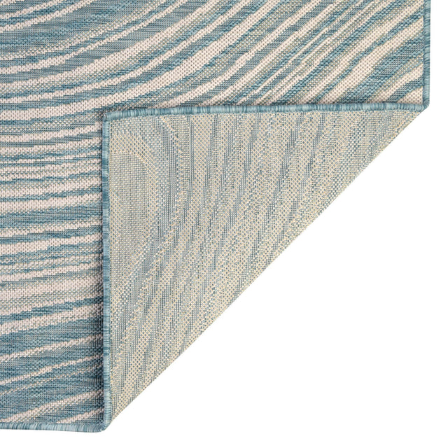 Light Aqua 4' 1 x 6' 1 Outdoor Modern Rectangle Area Rug Weather Resistant for Patio, Deck, Terrace, Balcony, Porch 100% Polypropylene Modern Outside Carpet for Sale at Rug Engine