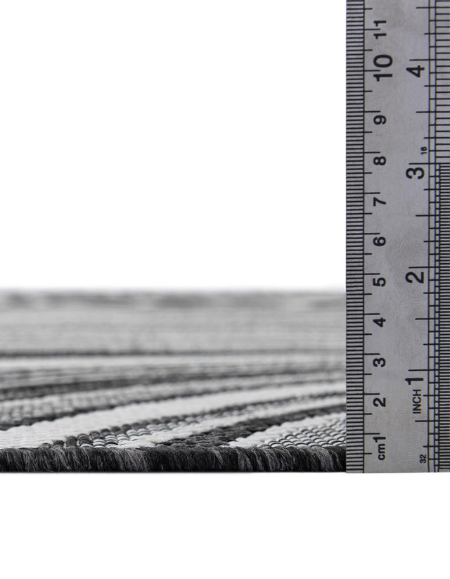 Charcoal 6' 1 x 9' Outdoor Modern Rectangle Area Rug Weather Resistant for Patio, Deck, Terrace, Balcony, Porch 100% Polypropylene Modern Outside Carpet for Sale at Rug Engine