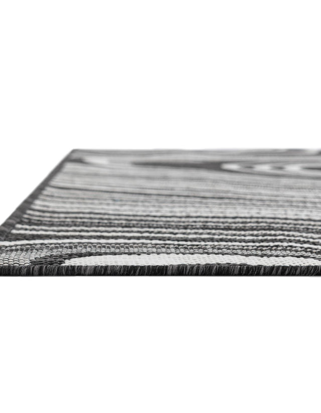 Charcoal 4' 1 x 6' 1 Outdoor Modern Rectangle Area Rug Weather Resistant for Patio, Deck, Terrace, Balcony, Porch 100% Polypropylene Modern Outside Carpet for Sale at Rug Engine