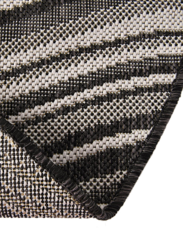 Charcoal 4' 1 x 4' 1 Outdoor Modern Round Area Rug Weather Resistant for Patio, Deck, Terrace, Balcony, Porch 100% Polypropylene Modern Outside Carpet for Sale at Rug Engine