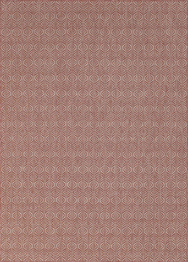 Rust Red 7' 10 x 11' Outdoor Trellis Rectangle Area Rug Weather Resistant for Patio, Deck, Terrace, Balcony, Porch Geometric Design Water Safe Outside Carpet for Sale at Rug Engine