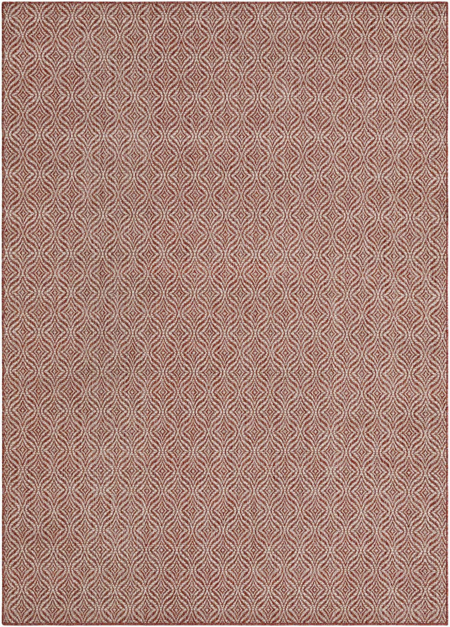 Rust Red 7' 1 x 10' Outdoor Trellis Rectangle Area Rug Weather Resistant for Patio, Deck, Terrace, Balcony, Porch Geometric Design Water Safe Outside Carpet for Sale at Rug Engine