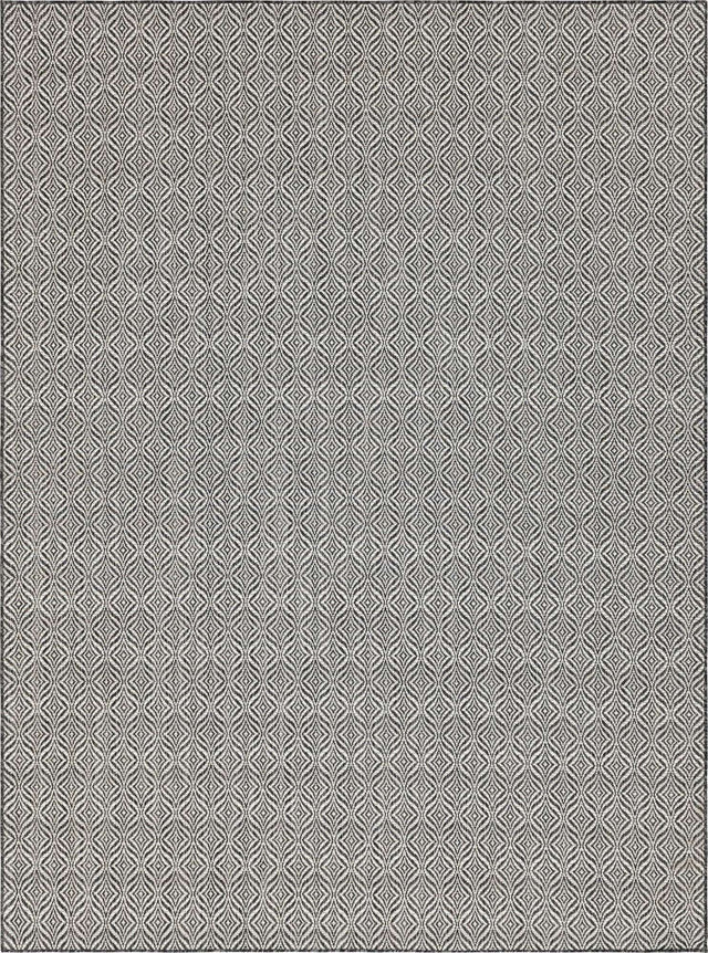 Charcoal 9' x 12' Outdoor Trellis Rectangle Area Rug Weather Resistant for Patio, Deck, Terrace, Balcony, Porch Geometric Design Water Safe Outside Carpet for Sale at Rug Engine