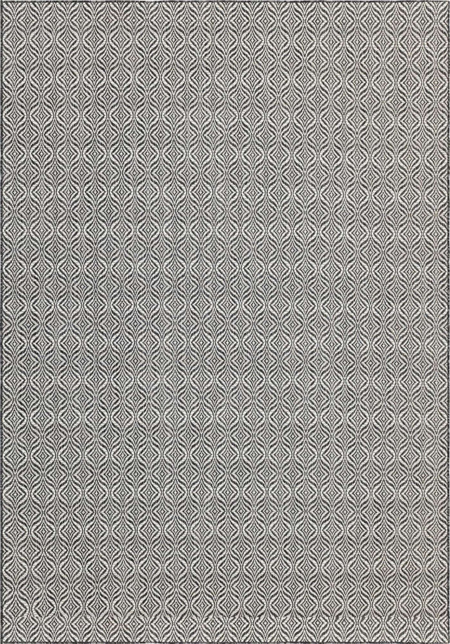 Charcoal 7' 10 x 11' Outdoor Trellis Rectangle Area Rug Weather Resistant for Patio, Deck, Terrace, Balcony, Porch Geometric Design Water Safe Outside Carpet for Sale at Rug Engine