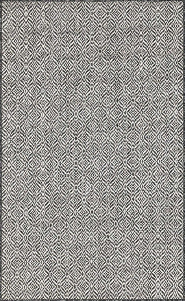 Charcoal 5' 3 x 8' Outdoor Trellis Rectangle Area Rug Weather Resistant for Patio, Deck, Terrace, Balcony, Porch Geometric Design Water Safe Outside Carpet for Sale at Rug Engine