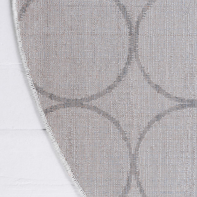 White 5' x 5' Matrix Trellis Round Area Rug 100% Polyester Geometric Pattern Modern Carpet for Living, Dining, Bedroom, Office for Sale at Rug Engine