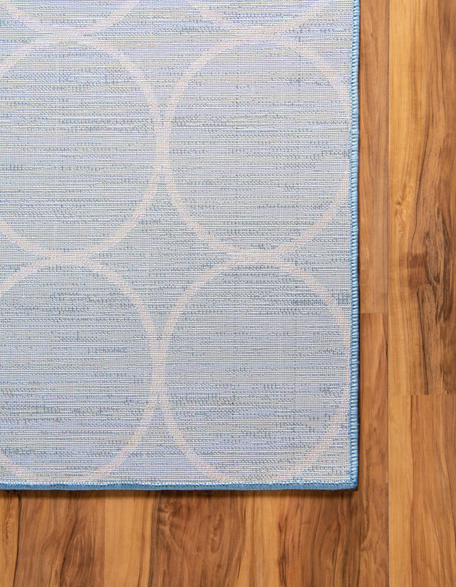 Blue 9' x 12' Matrix Trellis Rectangle Area Rug 100% Polyester Geometric Pattern Modern Carpet for Living, Dining, Bedroom, Office for Sale at Rug Engine
