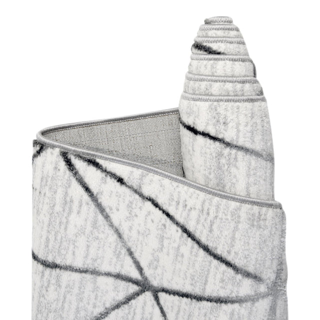 White 9' x 12' 2 Matrix Trellis Rectangle Area Rug 100% Polyester Geometric Pattern Modern Carpet for Living, Dining, Bedroom, Office for Sale at Rug Engine