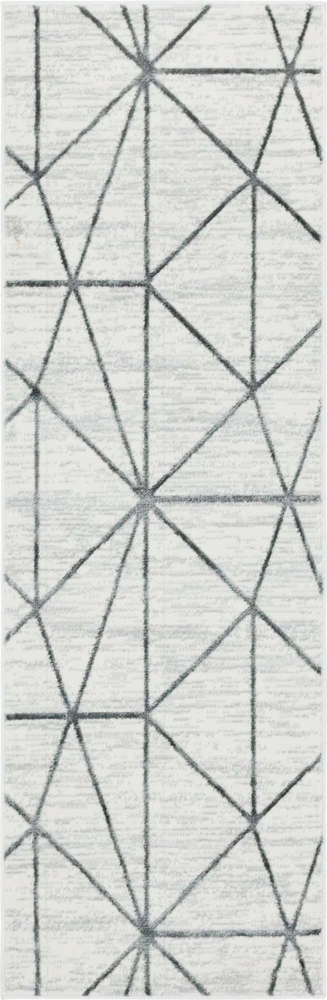 White 2' x 6' 1 Matrix Trellis Runner Area Rug 100% Polyester Geometric Pattern Modern Carpet for Living, Dining, Bedroom, Office for Sale at Rug Engine